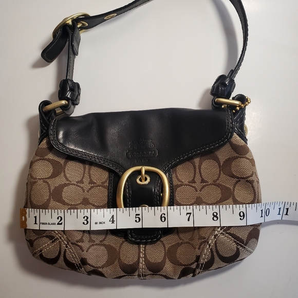 COACH Bleecker | Coach Shoulder Bag HO773-11441 Khaki Monogram Bleecker Leather - Picture 15 of 16